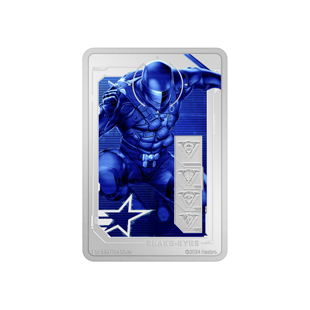 G.I. Joe – Snake-Eyes 1 oz Pure Silver Collectible Coin – Limited Mintage (2,000 Worldwide) – 2024 (Niue)