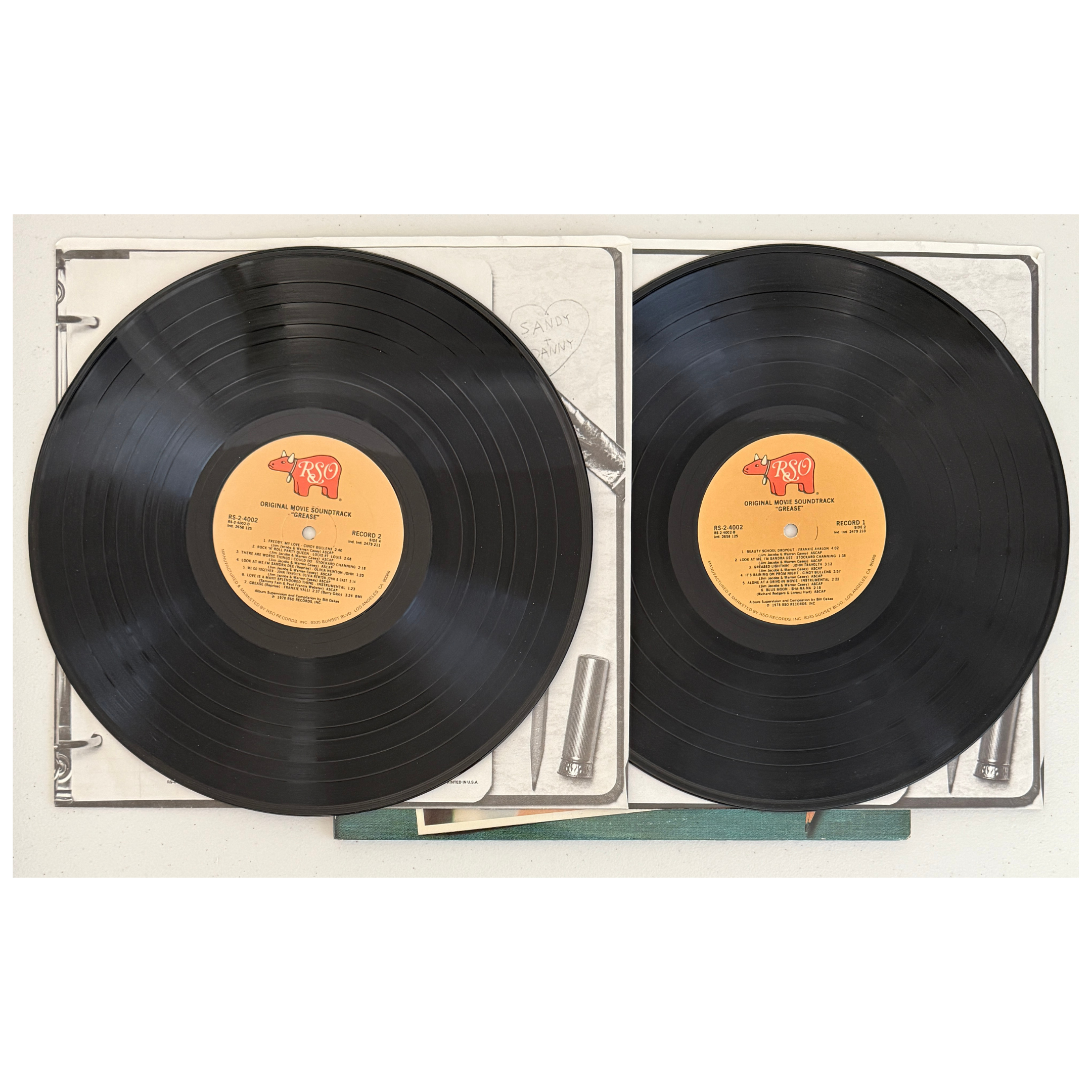 Grease Soundtrack RSO Records 1978 - Double Vinyl LP - Used (Collectible)