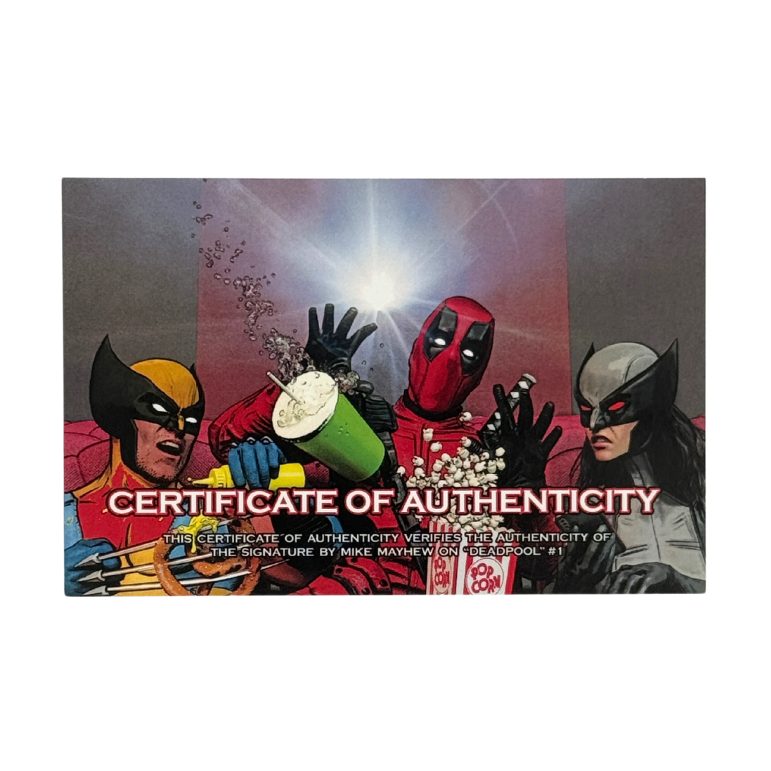 Deadpool (2024 Marvel) #1 – MAYHEW.A Exclusive – Signed by Mike Mayhew w/ COA – Brand New NM