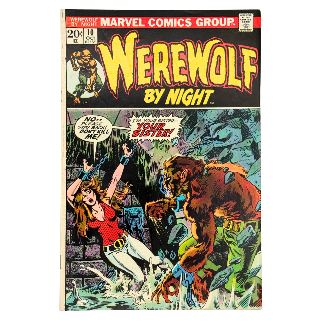 Werewolf by Night (1972 1st Series) #10 – FN- (5.5-6.0) – "The Sinister Secret Of Sarnak!" – (1973 Marvel Comics) – Horror Classic!