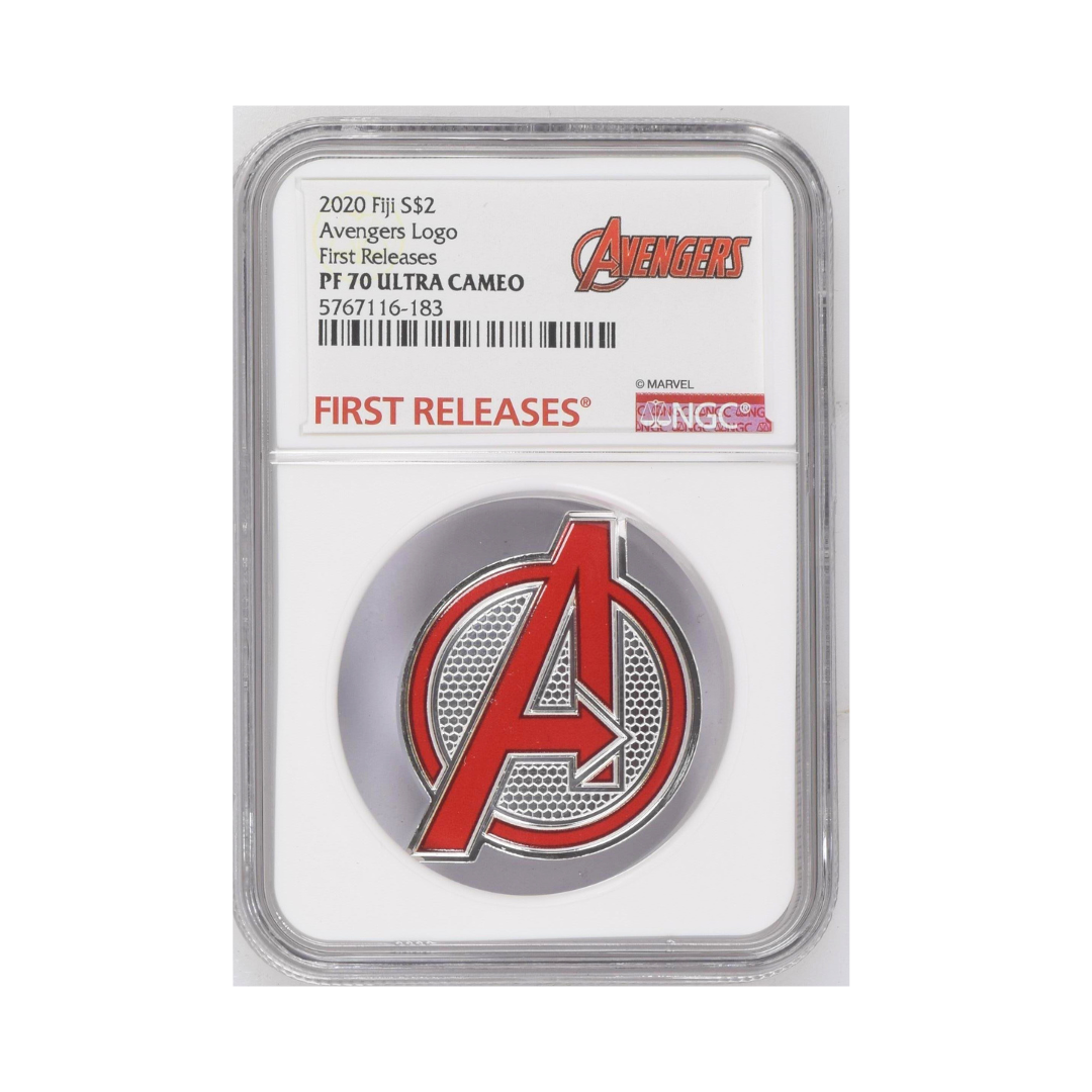 2020 Fiji Avengers Logo $2 – 1 oz Silver – NGC PF 70 Ultra Cameo (First Releases)