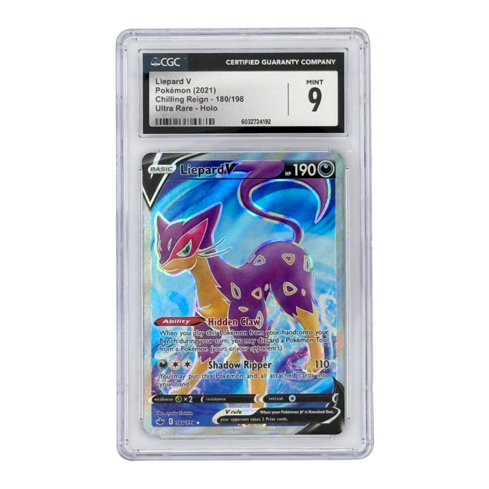 Pokémon Liepard V Chilling Reign 180/198 Ultra Rare Holo (2021) - CGC 9