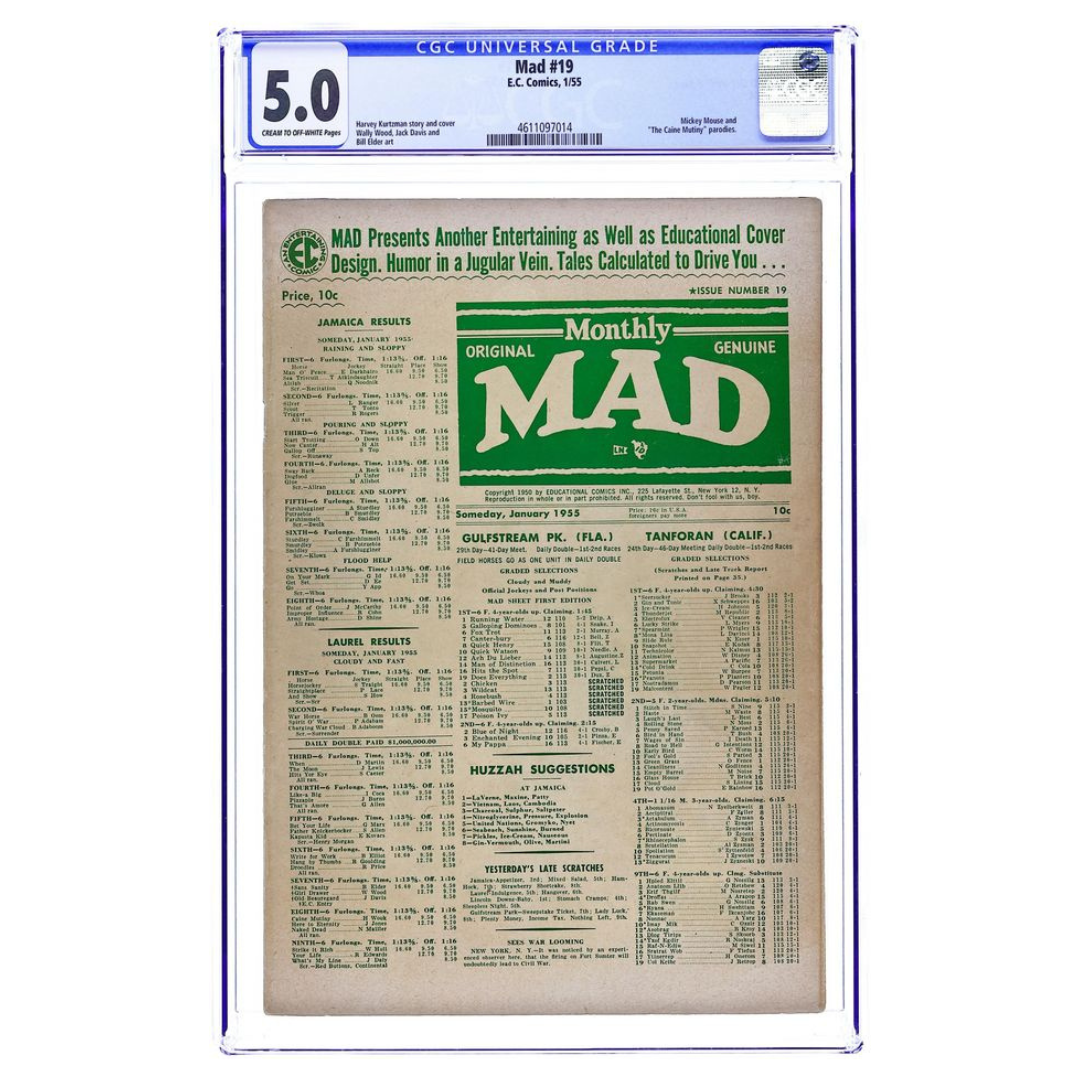 Mad #19 – “Mickey Rodent” & “The Caine Mutiny” Parodies – CGC 5.0 – 1955 (E.C. Comics)