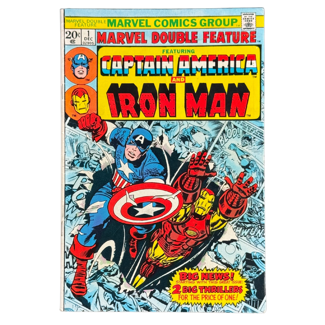 Marvel Double Feature #1 – Captain America & Iron Man Reprint Premiere – F/VF – 1973 (Marvel)