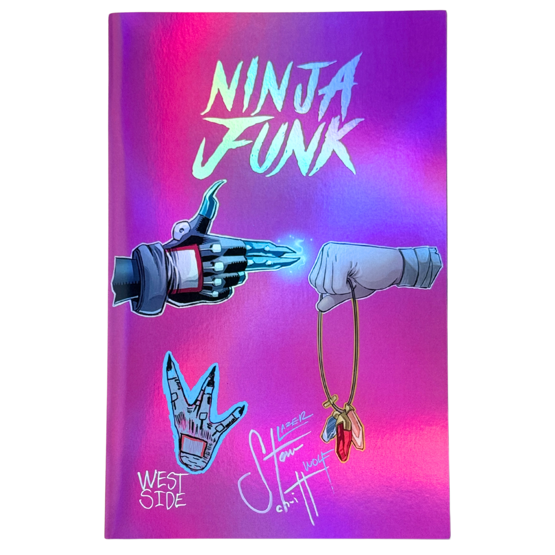 Ninja Funk #1 – Signed & Sketched by Steve Schuitt / JPG McFly Run The Jewels Pink Foil Virgin (Limited to 100) – NM – 2022 (Whatnot Publishing)