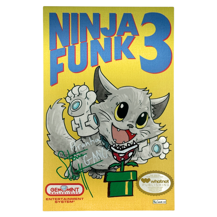 Ninja Funk #3 – Metal Cover Super Mario 3 Homage – NM – Signed, Sketched & Inscribed by Steve Schuitt (Whatnot Publishing, 2022)