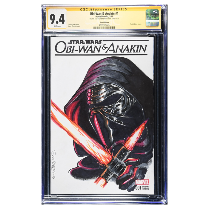 Obi-Wan & Anakin #1 – Sam Rogers Signed & Sketched Blank Variant (Kylo Ren) – CGC 9.4 SS – 2016 (Marvel)