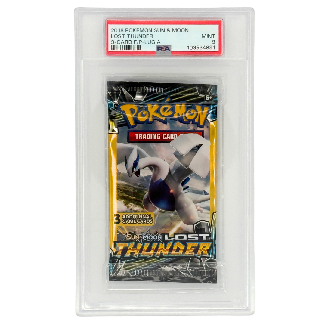Pokémon Sun & Moon Lost Thunder 3-Card Foil Pack Lugia (2018) - MINT 9