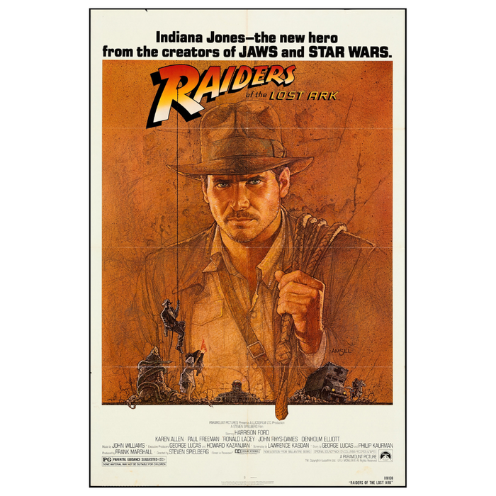 Raiders of the Lost Ark – Original Movie Poster – One Sheet – F/VF – Folded – 1981 (Paramount)