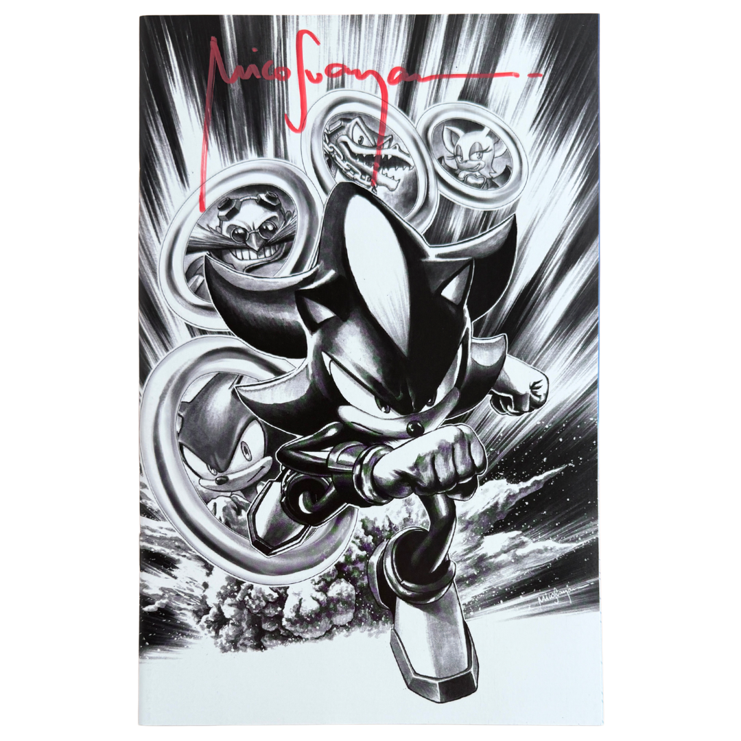 Sonic the Hedgehog #69 – Signed by Mico Suayan / Comics Curing Cancer B&W Virgin Exclusive – NM – 2024 (IDW Publishing)