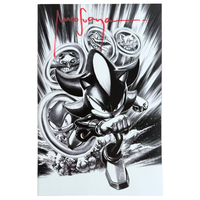Sonic the Hedgehog #69 – Signed by Mico Suayan / Comics Curing Cancer B&W Virgin Exclusive – NM – 2024 (IDW Publishing)