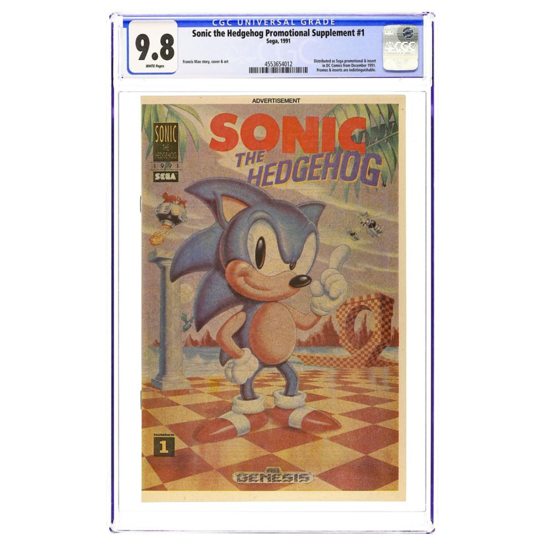 Sonic the Hedgehog Promotional Supplement #1 – CGC 9.8 – Rare Sega Insert (Sega, 1991)
