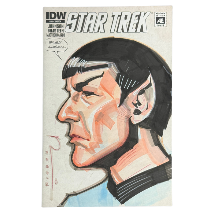 Star Trek #50 – Blank Variant w/ Full-Color Spock Sketch by Chad Hardin – NM – 2015 (IDW)