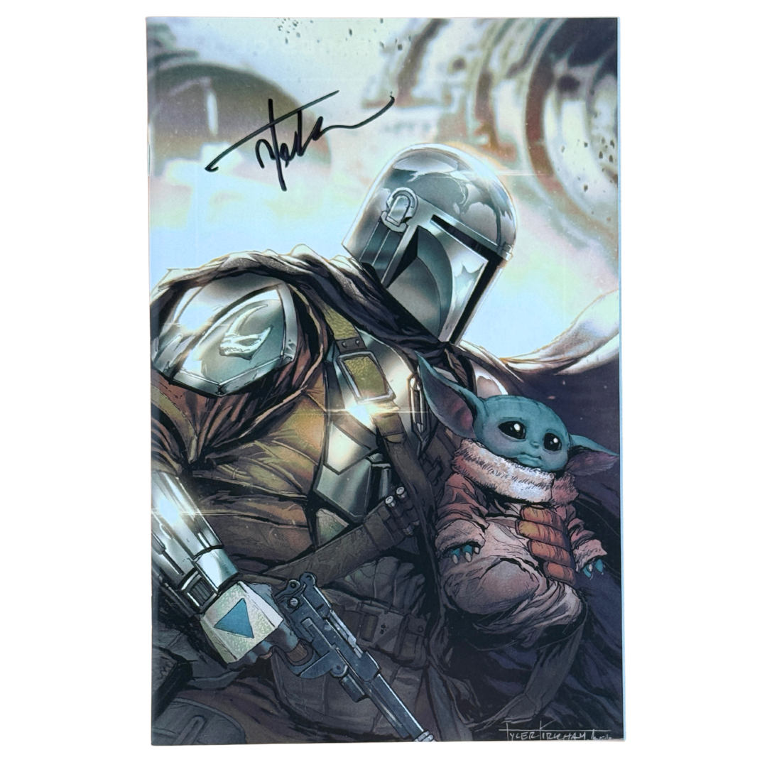 Star Wars: The Mandalorian #8 – Signed by Tyler Kirkham – Virgin Variant – NM w/COA – 2023 (Marvel Comics)