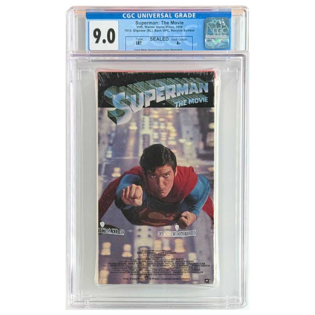 Superman: The Movie (VHS) – Warner Home Video Slipcase / Sealed – A+ 9.0 – 1986 (USA Release)