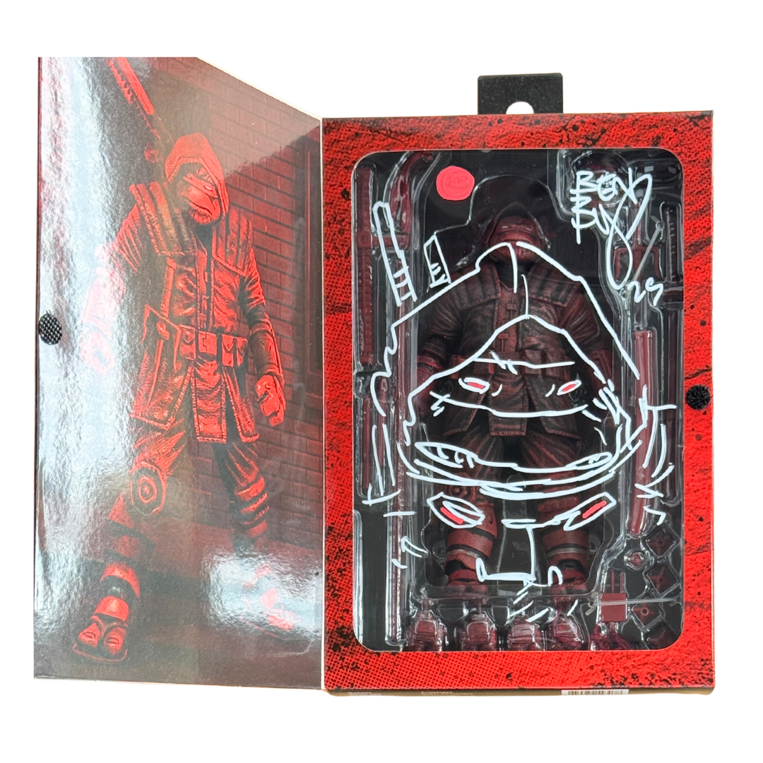 Teenage Mutant Ninja Turtles – The Last Ronin: Ultimate Red & Black 7" Action Figure – Signed & Sketched by Ben Bishop – NM