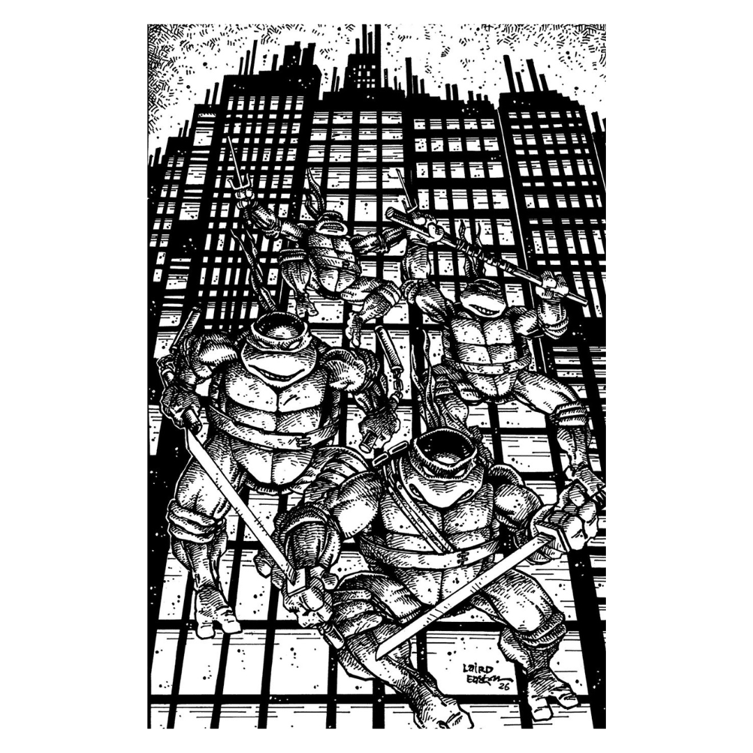 Teenage Mutant Ninja Turtles Vol 6 #20 - 300th Issue - Black & White Virgin Cover