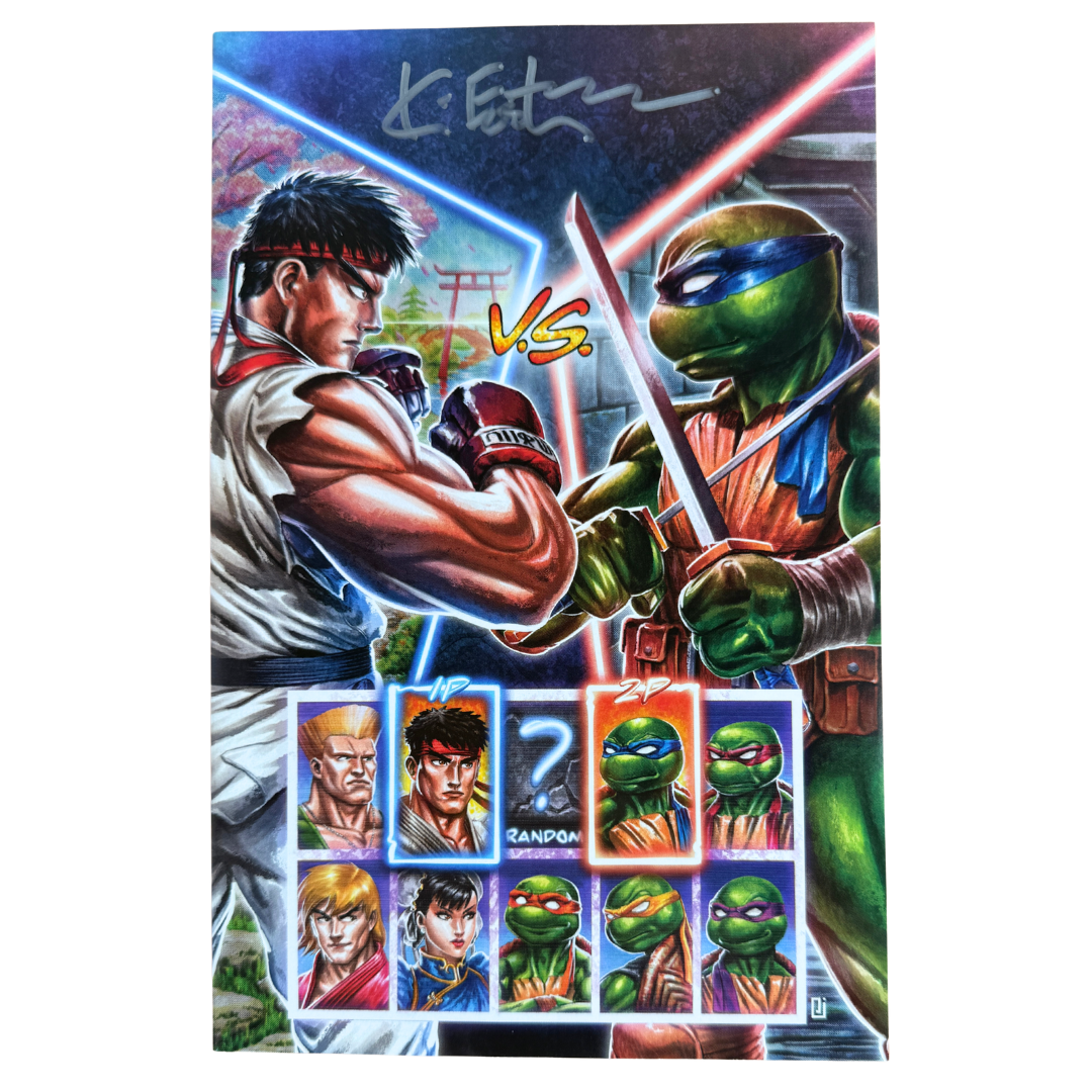 Teenage Mutant Ninja Turtles vs. Street Fighter #4 – Signed by Kevin Eastman / Peejay Catacutan Jolzar Collectibles Exclusive – NM – 2023 (IDW Publishing)
