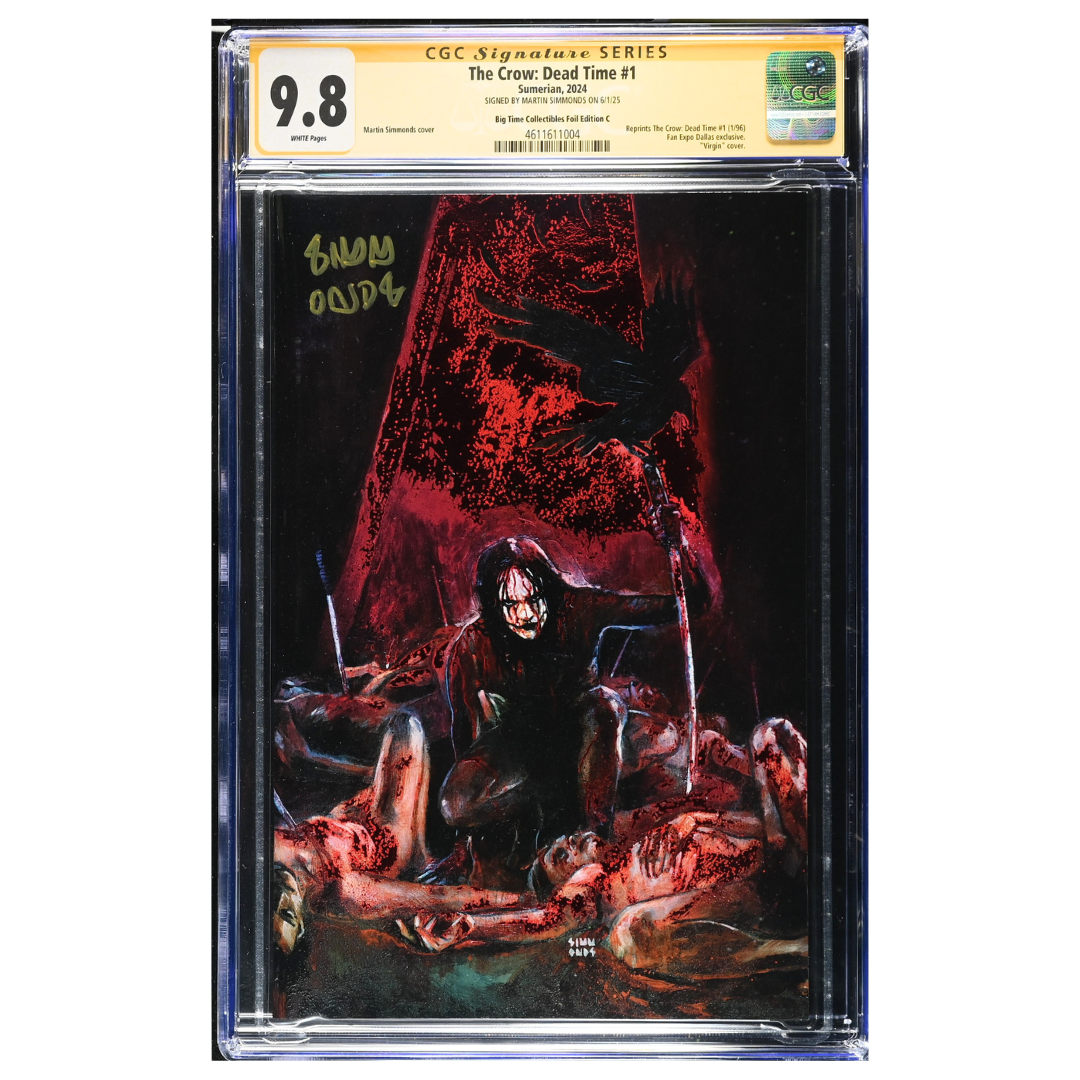 The Crow: Dead Time #1 – Martin Simmonds Virgin Foil (Fan Expo Dallas Exclusive) – CGC 9.8 Signature Series – 2024 (Sumerian Comics)