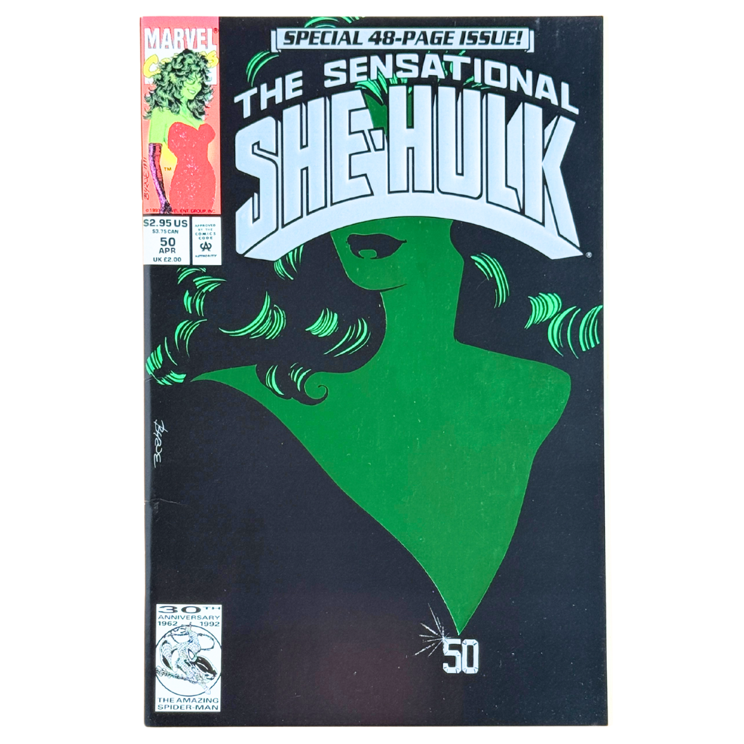 The Sensational She-Hulk #50 – Embossed Green Foil Anniversary Issue – VF – 1993 (Marvel Comics)