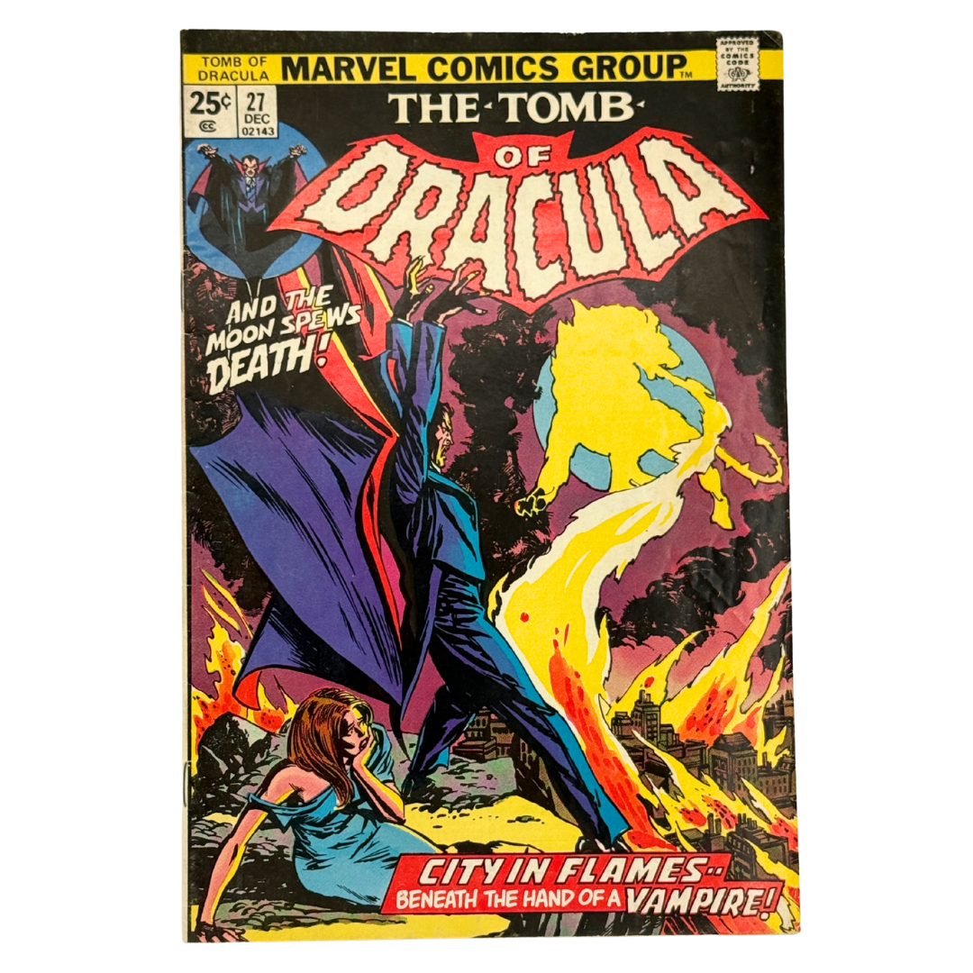 Tomb of Dracula (1972 1st Series) #27 – FN- (5.5-6.0) – "Night-Fire!" – (1974 Marvel Comics) – Vampire Horror Classic!