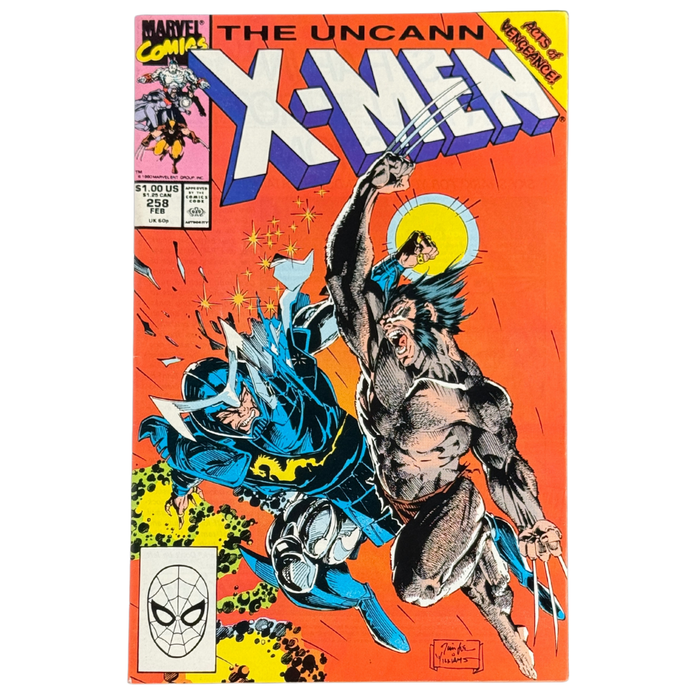 Uncanny X-Men #258 – Jim Lee Wolverine vs Hand Cover / Acts of Vengeance Finale – VF Range – 1990 (Marvel)