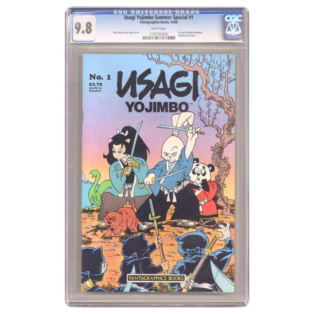 Usagi Yojimbo Summer Special #1 – Wraparound Cover / Early Stan Sakai Classic – CGC 9.8 – 1986 (Fantagraphics)