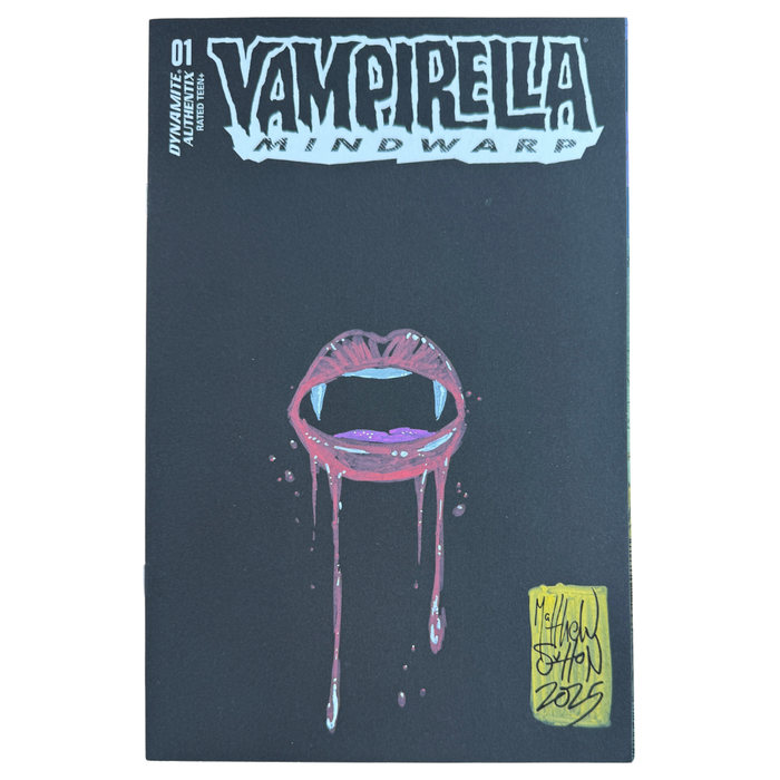 Vampirella: Mindwarp #1 – Black Blank Variant w/ Lips & Fangs Sketch by Matthew Sutton – NM – 2022 (Dynamite Entertainment)