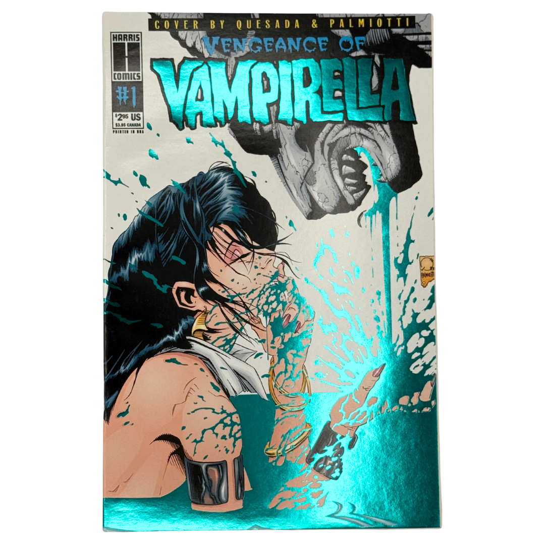 Vengeance of Vampirella #1 – VF/NM 9.0–9.2 – Aquamarine Foil Wraparound – 2nd Print (Harris Comics, 1994)