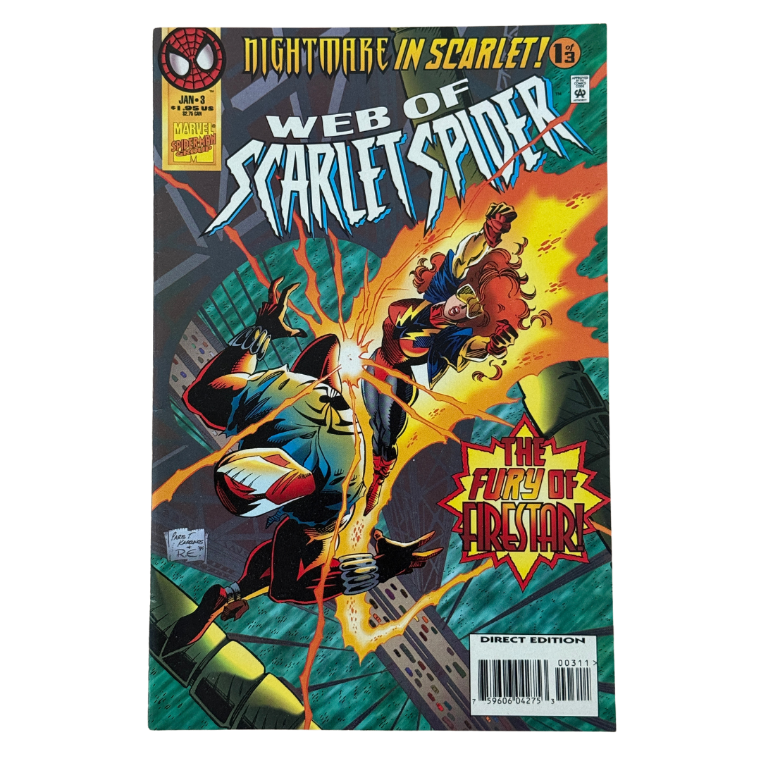 Web of Scarlet Spider #3 – VF – Direct Edition – 1996 (Marvel)