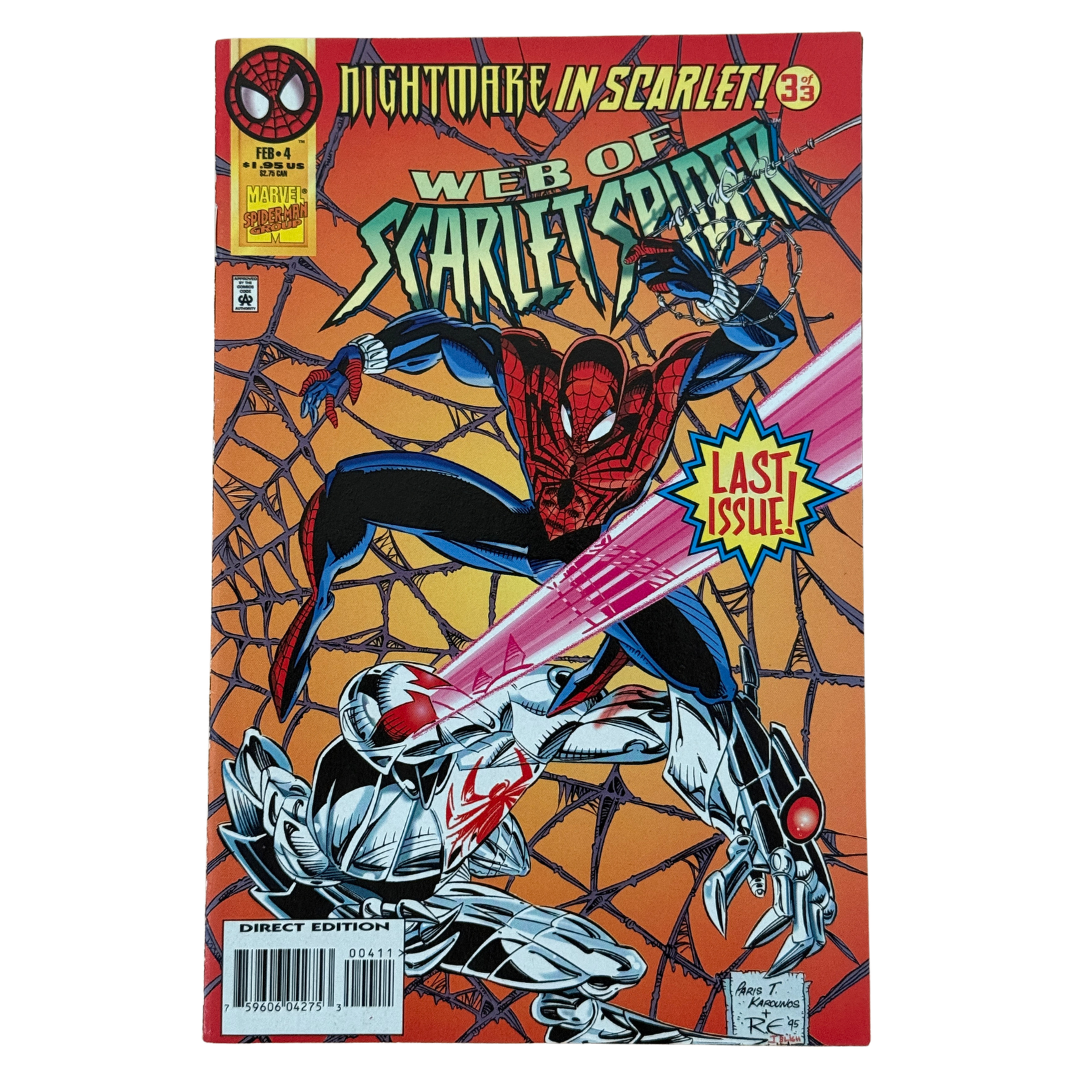 Web of Scarlet Spider #4 – VF – Direct Edition – 1996 (Marvel)