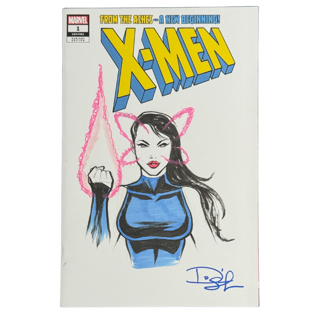 X-Men #1 – Blank Variant w/ Psylocke Sketch by Dietrich Smith – NM – 2024 (Marvel)