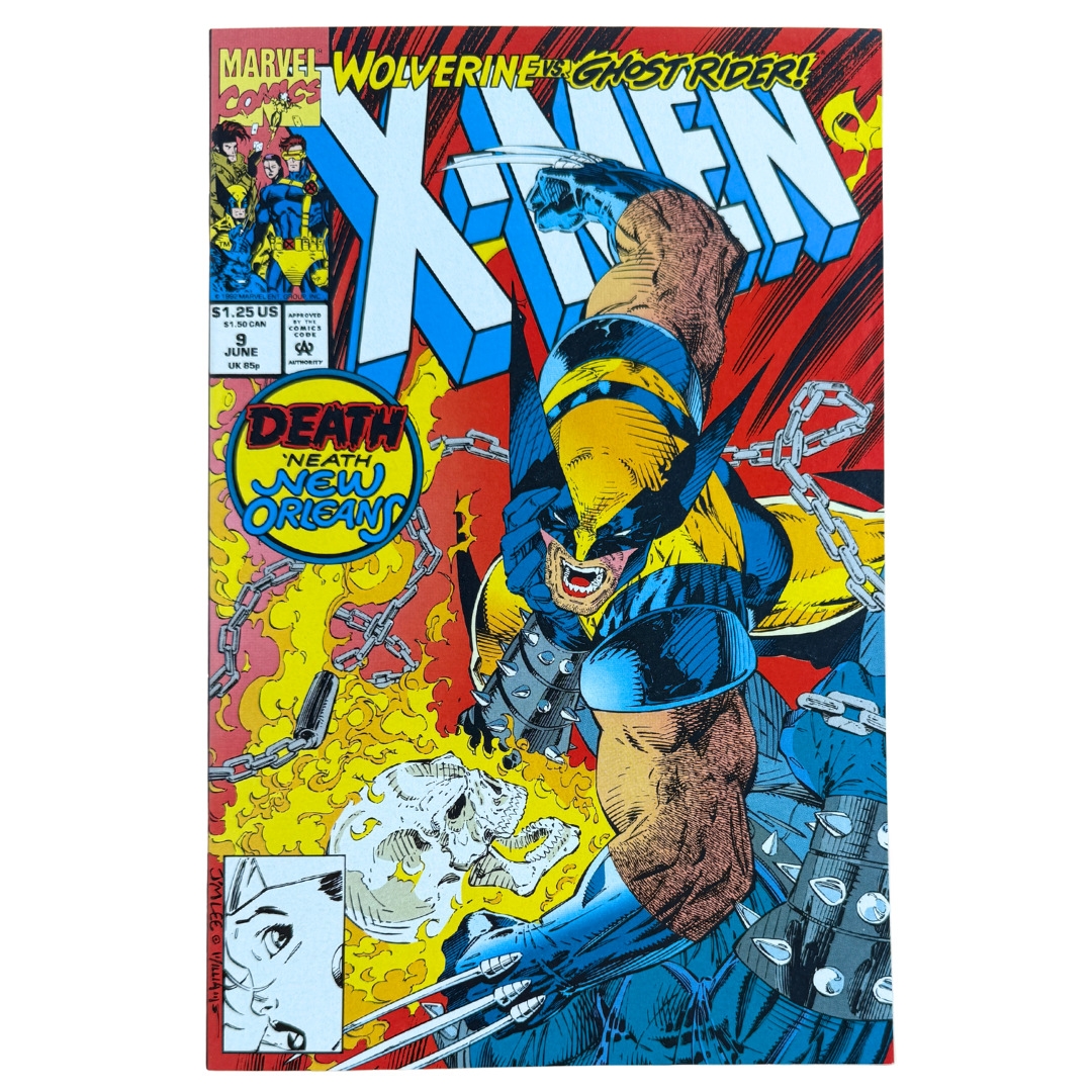 X-Men #9 – Wolverine vs. Ghost Rider / Jim Lee Cover – NM – 1992 (Marvel Comics)